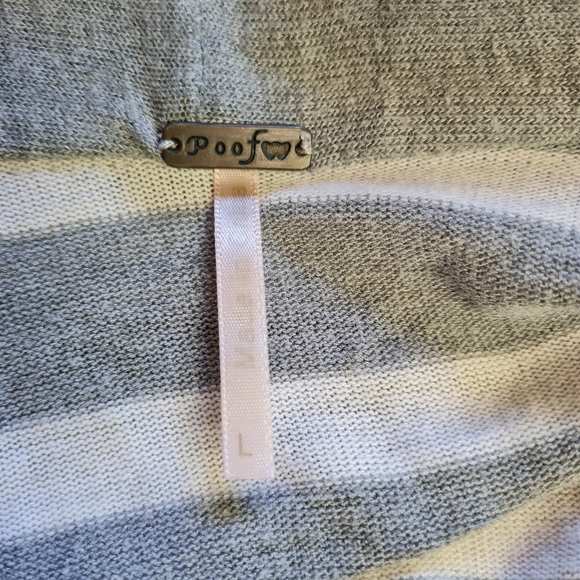 Poof Grey Cardigan Sz L - Picture 4 of 4